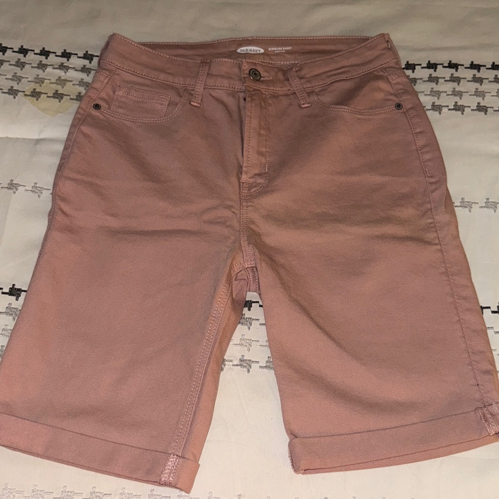 Old Navy Dusty Pink High-Rise Bermuda Shorts